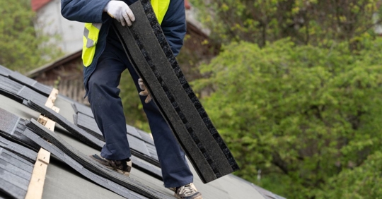 Roofing installation being completed by Restoration Roofing SC